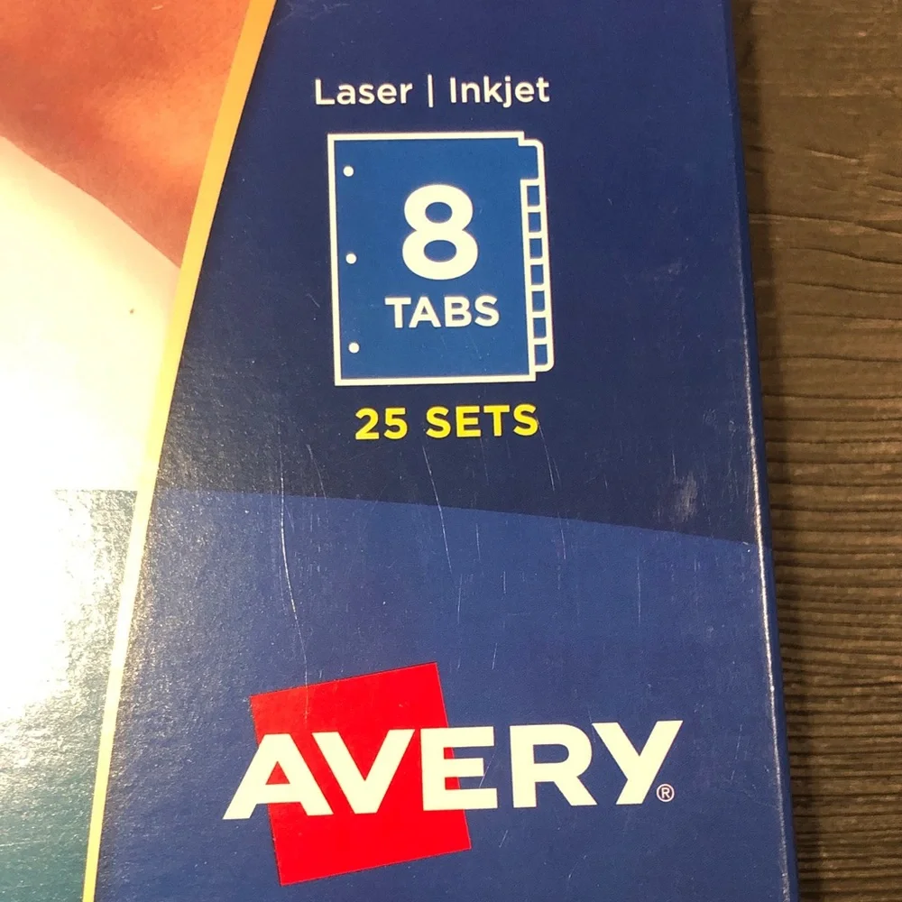 Avery 8 Tab Print & Apply Clear Label Dividers